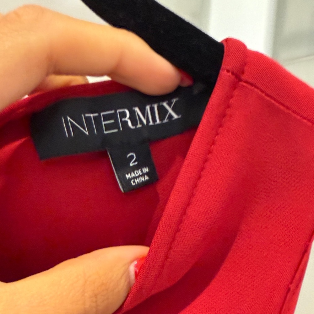 INTERMIX Scarlet Ruffle Open Shoulder Blouse - Picture 2 of 5